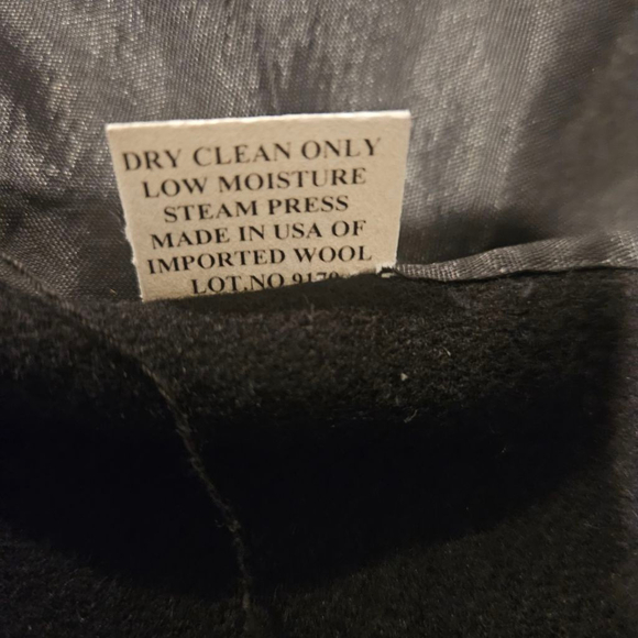 Women's JO-D Vintage Black Wool Coat with Brown & BlackFaux Fur Collar & Cuff 16 - Picture 12 of 12